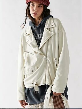 Free People We The Free Rebel Rebel Knit Moto Jacket Size S